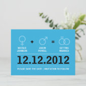 Geslacht Symbolen Mannelijk Vrouw Opslaan Datum Save The Date (Staand voorkant)