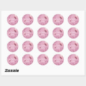 Geslacht Team Girl roze waterverf floral Ronde Sticker (Vel)