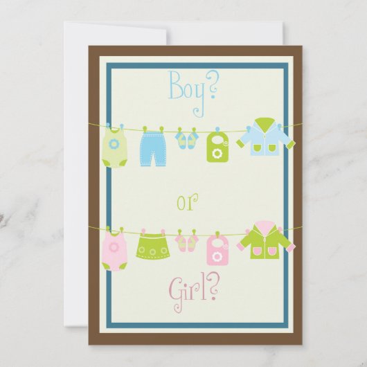 Geslacht Uitnodiging voor kinderkleding (Achterkant)