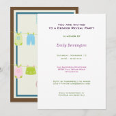 Geslacht Uitnodiging voor kinderkleding (Voorkant / Achterkant)