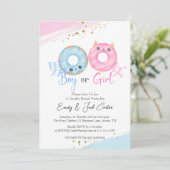 Geslacht van jongen of meisje onthult donut Schatt Kaart (Staand voorkant)