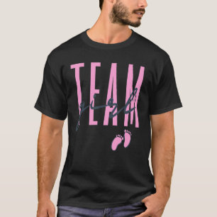 Geslacht van teammeisjes onthullen Baby shower roz T-shirt