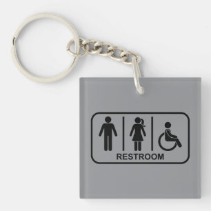 Geslachtsneutraal toiletsymbool sleutelhanger
