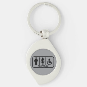 Geslachtsneutraal toiletsymbool sleutelhanger