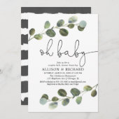 Geslachtsneutrale baby shower eucalyptus voor kopp kaart (Voorkant / Achterkant)