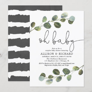 Geslachtsneutrale baby shower eucalyptus voor kopp kaart