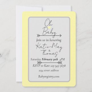 Geslachtsneutrale babyshower uitnodiging