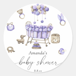 Geslachtsneutrale babyshower voor de kinderkamer ronde sticker