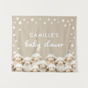 Geslachtsneutrale babyshower voor schapen wandkleed