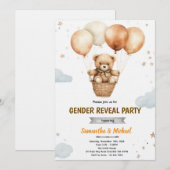 Geslachtsneutrale beren babyshower uitnodiging (Voorkant / Achterkant)
