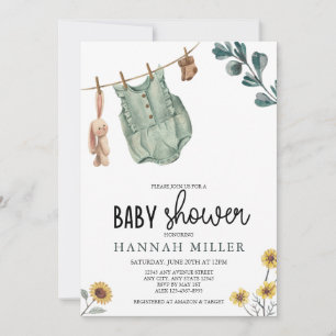 Geslachtsneutrale Boho BABY SHOWER WATERVERF Kaart