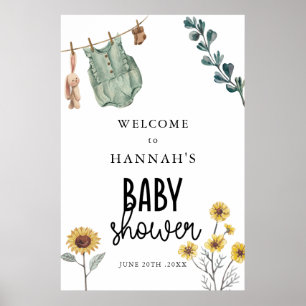 Geslachtsneutrale Boho babyshower welkomstbord Poster