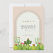 Geslachtsneutrale Boho cactus archa Baby shower Bedankkaart (Voorkant)