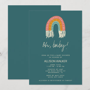 Geslachtsneutrale Boho Regenboog Baby Shower Uitno Kaart