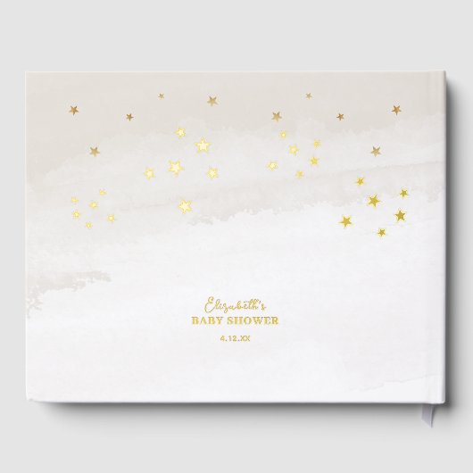 Geslachtsneutrale bruine teddybeer-Baby shower Gastenboek (Achterkant)