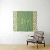 Geslachtsneutrale doop nep gouden groene achtergro wandkleed (In Situ (horizontaal))