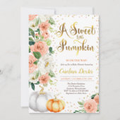 Geslachtsneutrale Floral Pumpkin Herfst Baby showe Kaart (Voorkant)