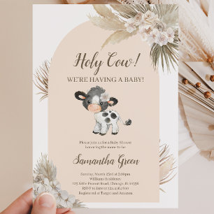 Geslachtsneutrale Heilige Koe Baby Shower Uitnodig Kaart