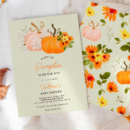 Geslachtsneutrale herfst kleine pompoen baby showe kaart