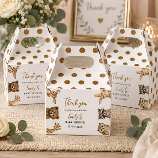 Geslachtsneutrale Safari Baby Shower Bedankdoosjes