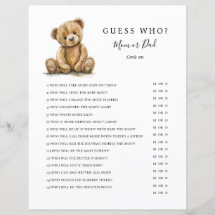 Geslachtsneutrale teddybeer-babyshower-spel
