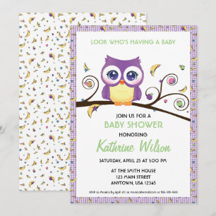 Geslachtsneutrale Uil Baby Shower Hemellichamen Do Kaart