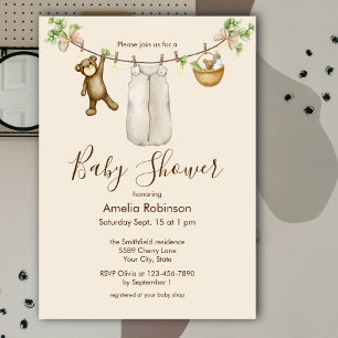 Geslachtsneutrale Watercolor Boho Baby Shower Kaart