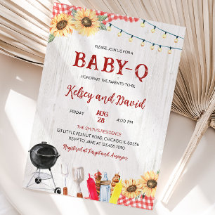 Geslachtsonzijdige BBQ Baby Shower Kaart