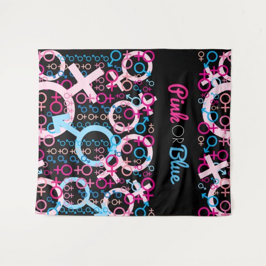 GESLACHTSOPENBARING Roze of Blauwe Baby Foto Op Ac Wandkleed (Voorkant (horizontaal))