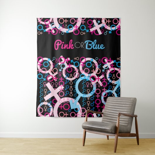 GESLACHTSOPENBARING Roze of Blauwe Baby Foto Op Ac Wandkleed (In situ)