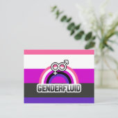 GESLACHTSVLOEIENDE REGENBOOG BRIEFKAART (Staand voorkant)