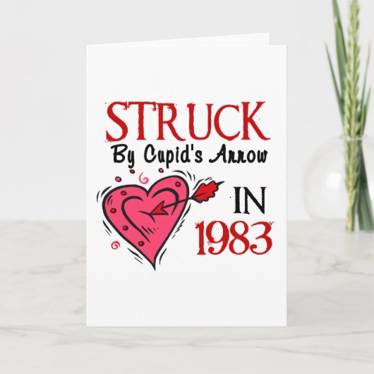 Geslagen door de Pijl van de Cupido in 1983 Feestdagen Kaart (Voorkant)
