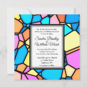 Geslepen mozaïek bruiloft uitnodiging (Voorkant)