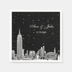Geslepen NYC Silhouette Sterren DIY BG Bruiloft Servetten