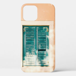 Gesloten groene houten deur iPhone 12 hoesje