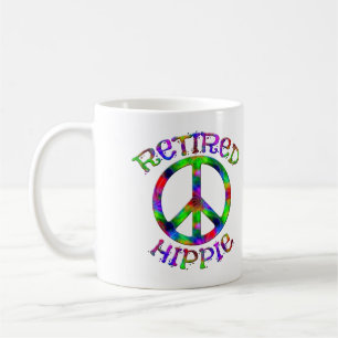 Gesloten Hippie Peace Sign Stropdas Dyed Coffee Mo Koffiemok
