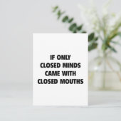 Gesloten minds briefkaart (Staand voorkant)