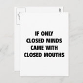 Gesloten minds briefkaart (Voorkant / Achterkant)