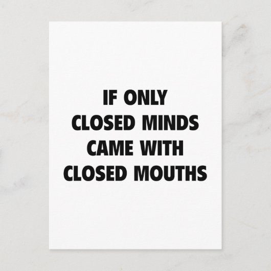 Gesloten minds briefkaart (Voorkant)