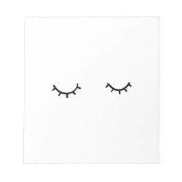 Gesloten ogen, alleen wimpers notitieblok