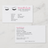 Gesloten ogen lange zweetuitbreiding visitekaartje (Voorkant / Achterkant)