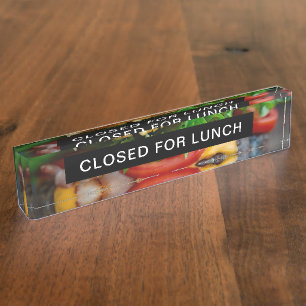 Gesloten voor lunch Hamburger Acryl Naambord