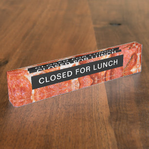 Gesloten voor lunch Pizza Acrylaat Naambord