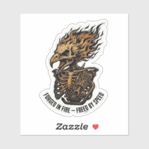 Gesmeed In Vuur Bevrijd Door Snelheid Phoenix Skel Sticker