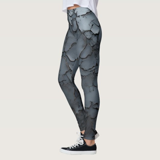 Gesmeed metaal 3D, gekraakt Leggings (Links)