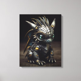 Gesmeed vuur: De Metal Baby Dragon Canvas Afdruk