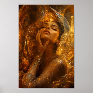 Gesmolten Amber Droombeeld Portret Kunst Poster