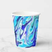 Gesmolten blauw | Marmer Fluid Art Papieren Bekers (Voorkant)