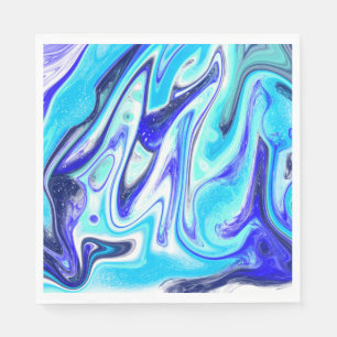 Gesmolten blauw Marmer Fluid Art Servet