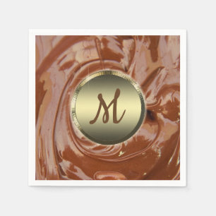 Gesmolten chocolade cacaofudge wervel dessert servet